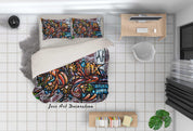 3D Graffiti Colorful Quilt Cover Set Bedding Set Duvet Cover Pillowcases LXL- Jess Art Decoration