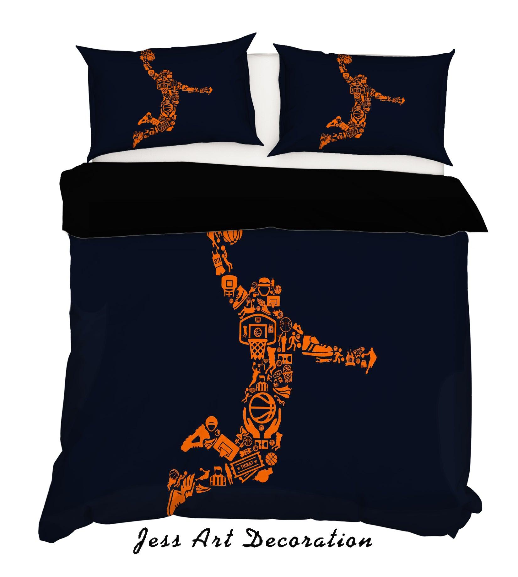 3D Basketball Player Dunk Quilt Cover Set Bedding Set Pillowcases 06- Jess Art Decoration