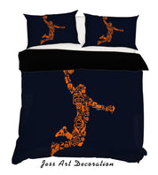 3D Basketball Player Dunk Quilt Cover Set Bedding Set Pillowcases 06- Jess Art Decoration