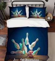 3D Bowling Pattern Quilt Cover Set Bedding Set Duvet Cover Pillowcases A047 LQH- Jess Art Decoration