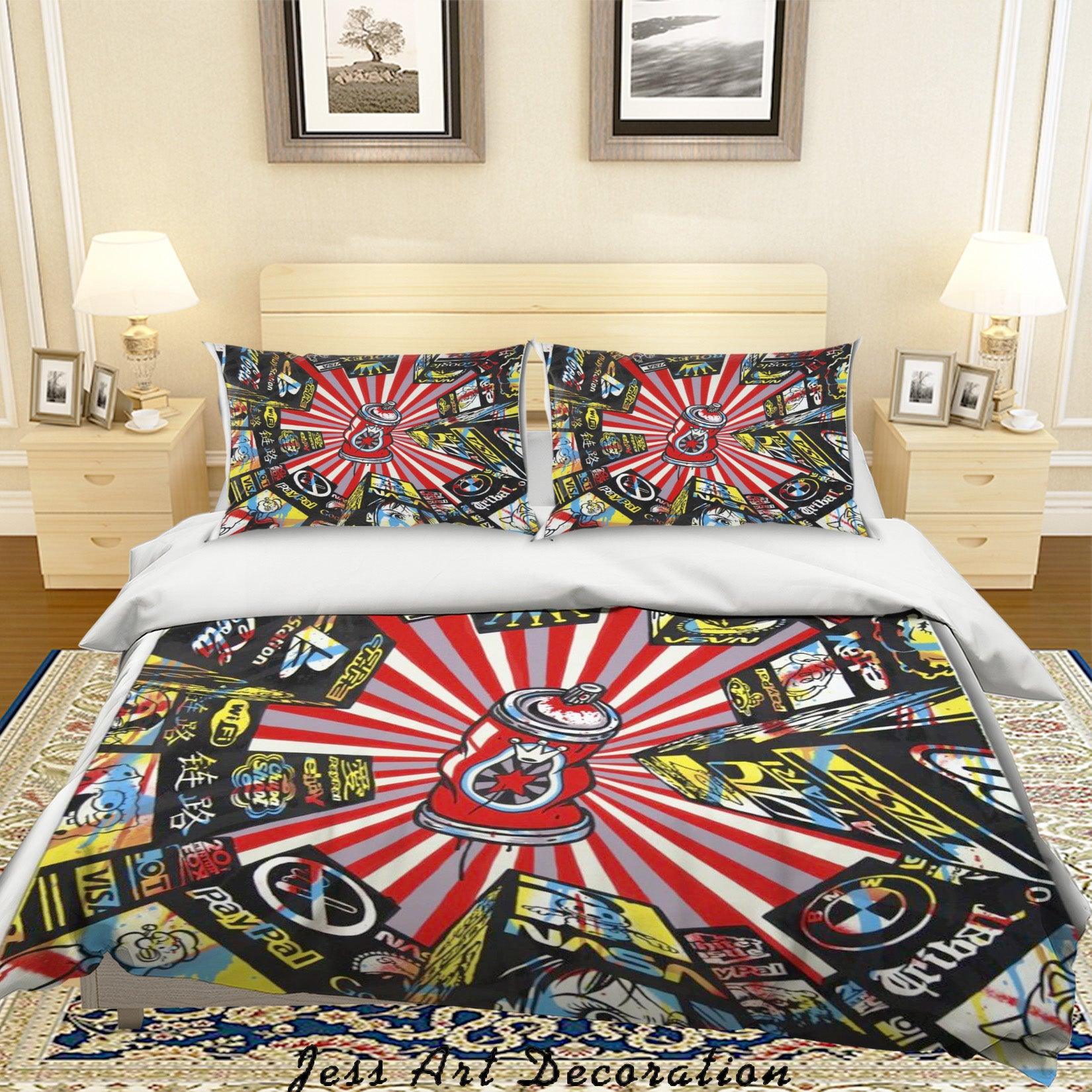 3D Abstract Colorful Building Quilt Cover Set Bedding Set Duvet Cover Pillowcases LXL- Jess Art Decoration