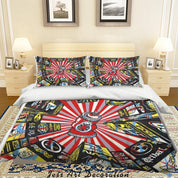 3D Abstract Colorful Building Quilt Cover Set Bedding Set Duvet Cover Pillowcases LXL- Jess Art Decoration