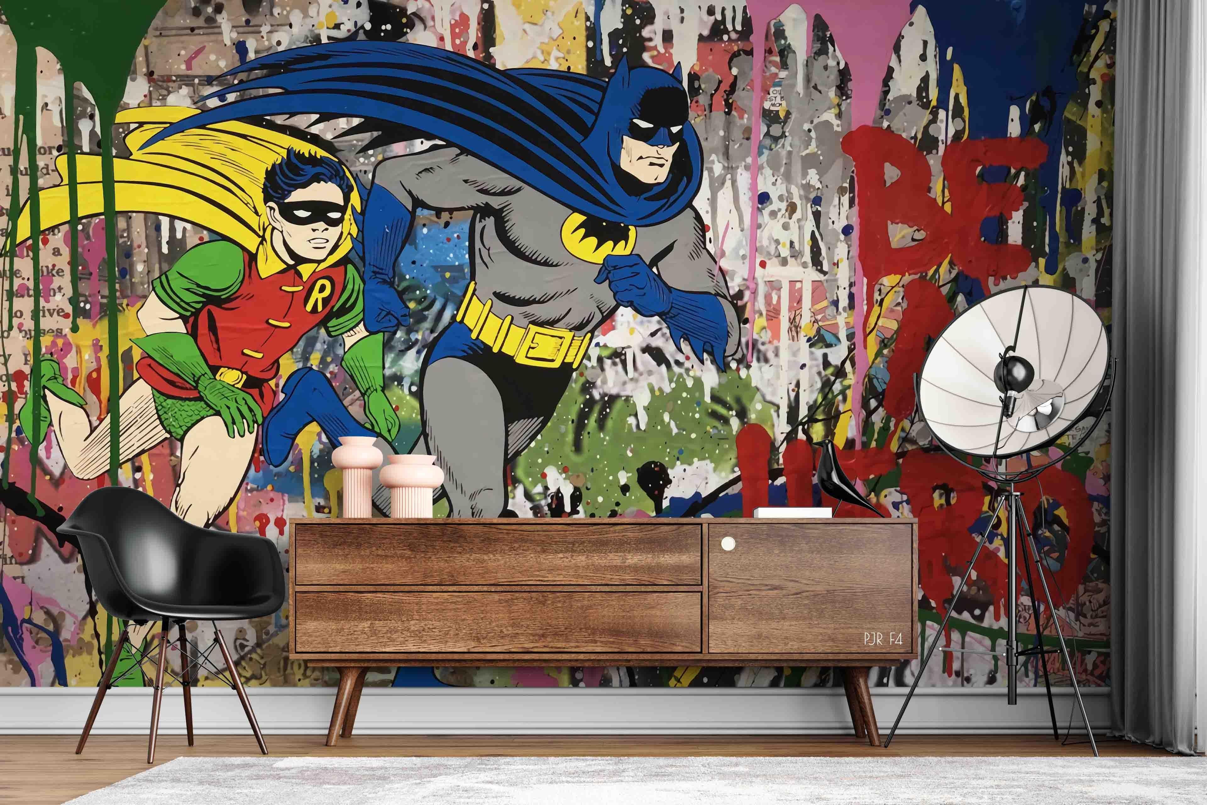 3D American Cartoon Hero American cartoon hero mural wall mural wallpaper for kids room