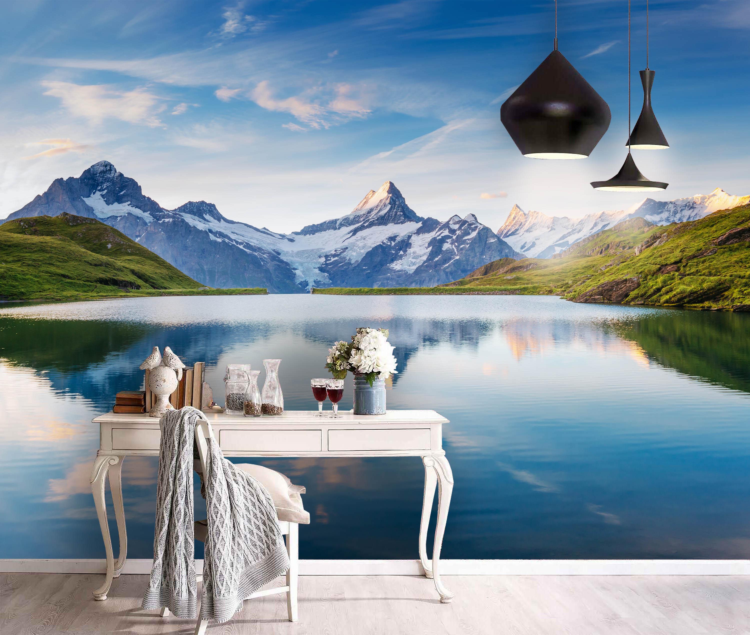 3D Lake And Snow Mountain Wall Mural Wallpaper 14- Jess Art Decoration
