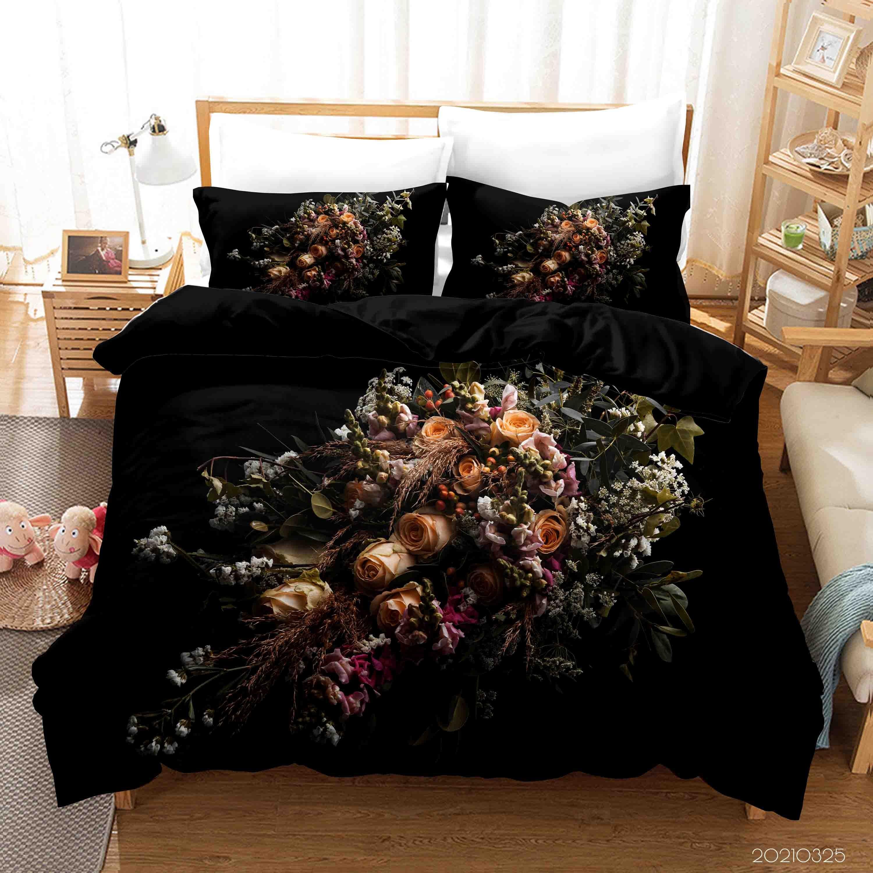 3D Rose Bouquet Quilt Cover Set Bedding Set Duvet Cover Pillowcases 257- Jess Art Decoration