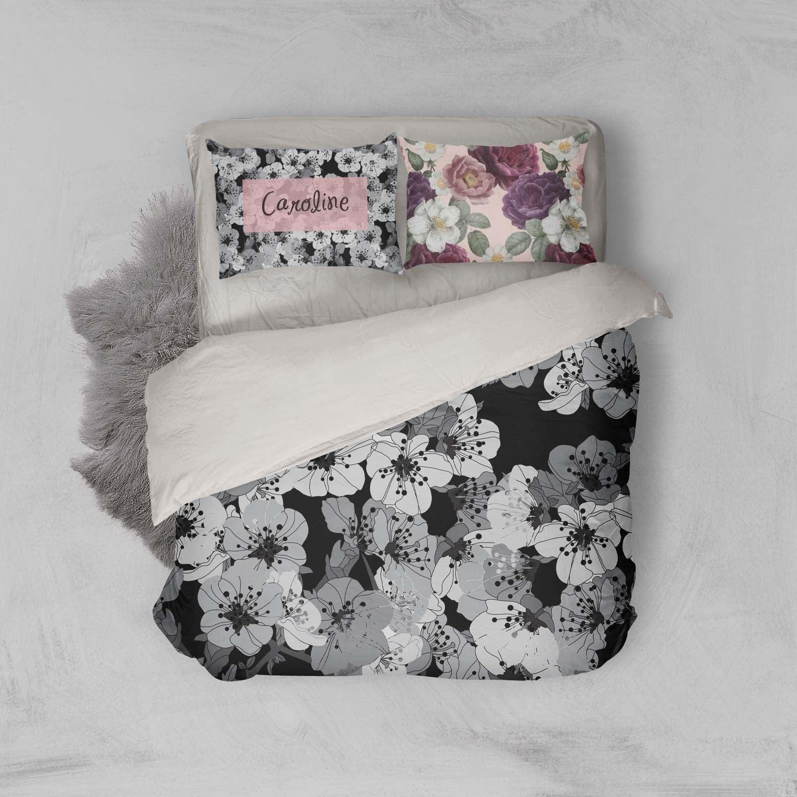 3D White Floral Quilt Cover Set Bedding Set Pillowcases 64- Jess Art Decoration