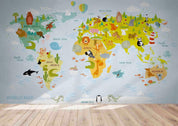 3D World Map Kids Wall Mural Wallpaper LQH 231- Jess Art Decoration
