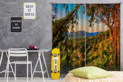 3D Yellow Sunbeam Beautiful Mountain Trees Curtains and Drapes GD 2878- Jess Art Decoration