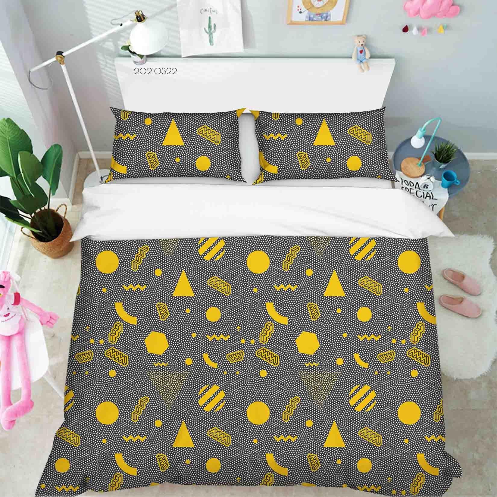 3D Abstract Geometric Pattern Quilt Cover Set Bedding Set Duvet Cover Pillowcases 126- Jess Art Decoration
