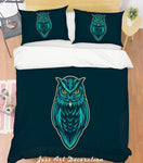 3D Owl Black Quilt Cover Set Bedding Set Pillowcases 116- Jess Art Decoration