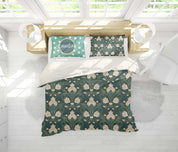3D Abstract Floral Dark Green Quilt Cover Set Bedding Set Pillowcases 65- Jess Art Decoration