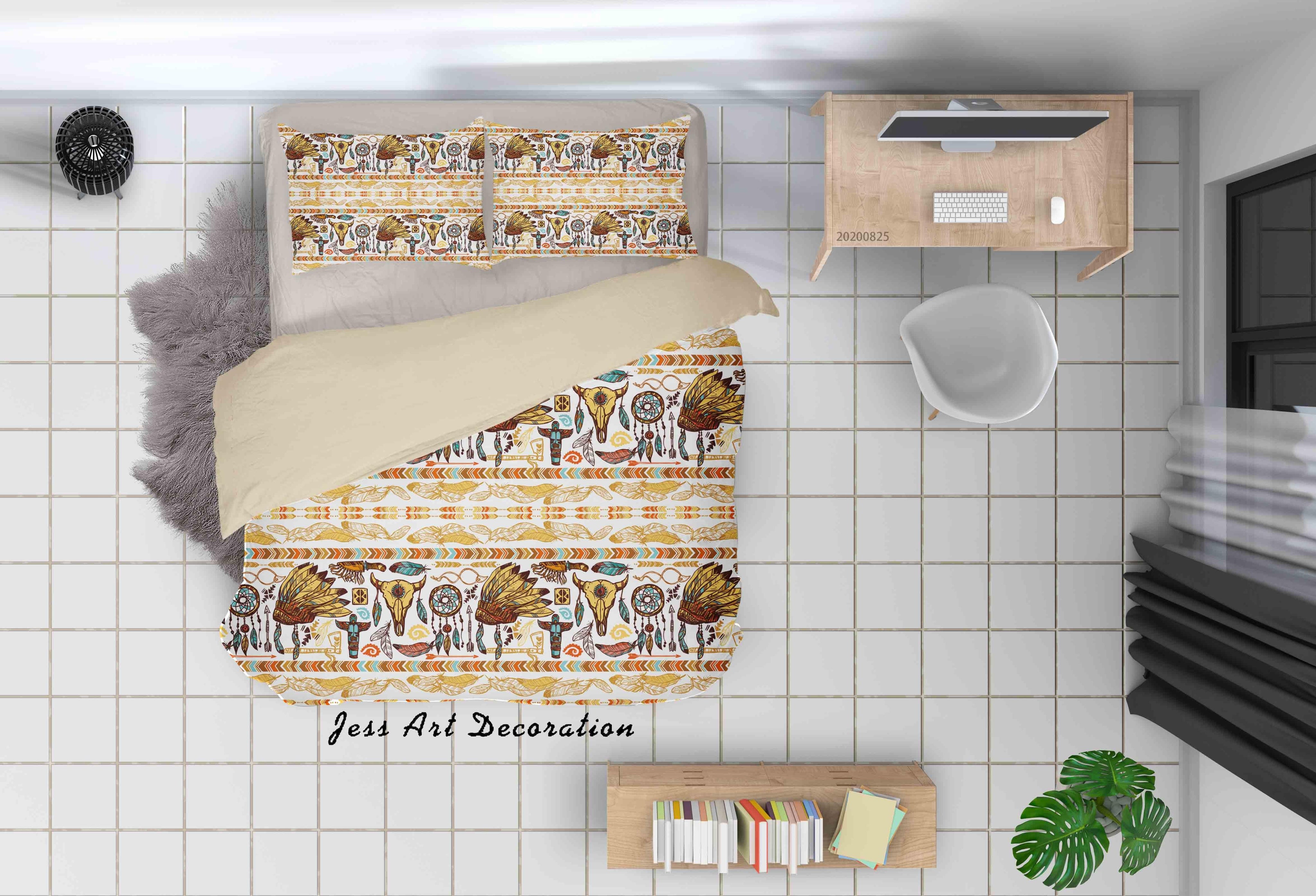 3D Abstract Indian Pattern Quilt Cover Set Bedding Set Duvet Cover Pillowcases WJ 3350- Jess Art Decoration