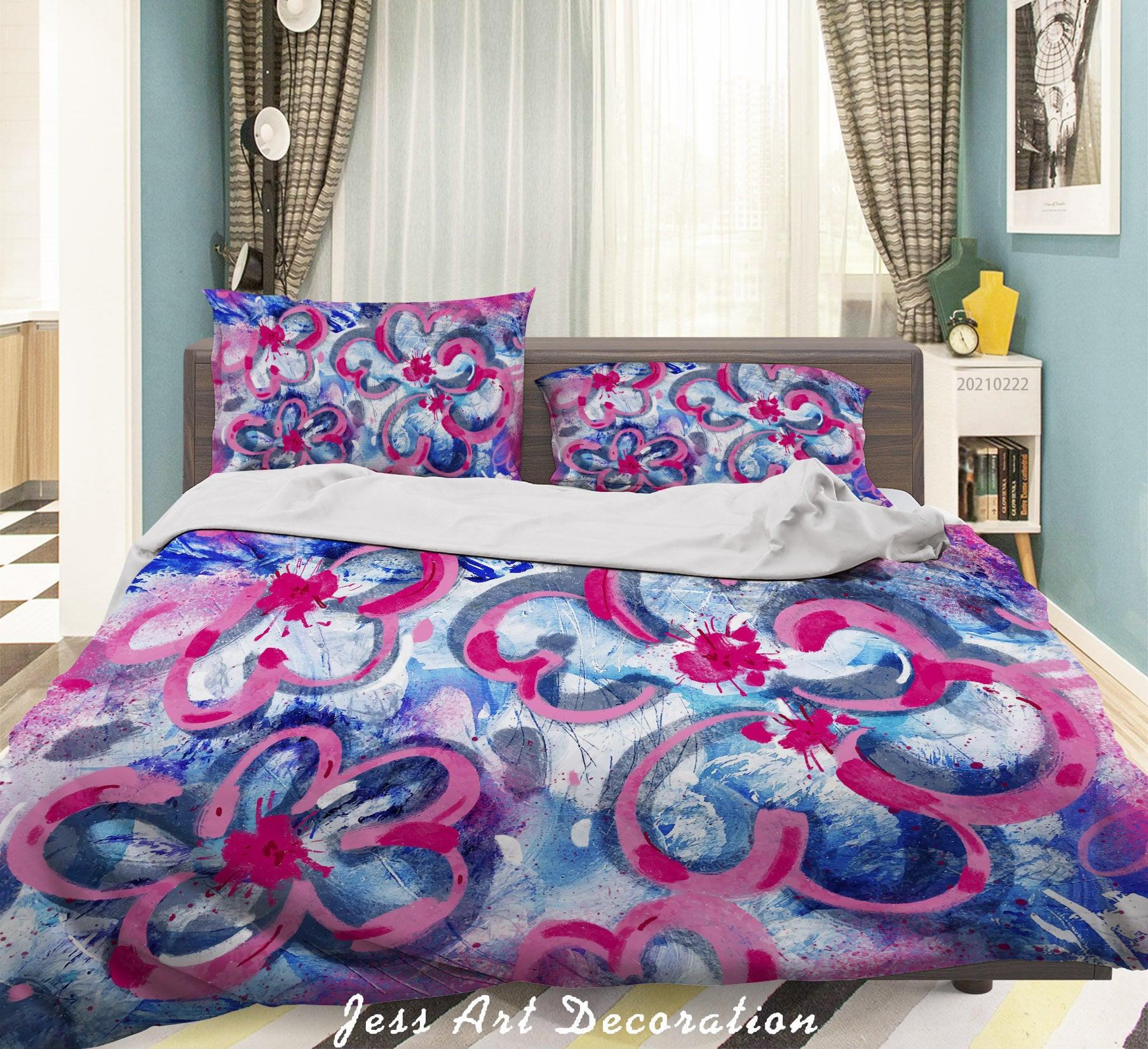 3D Abstract Color Floral Quilt Cover Set Bedding Set Duvet Cover Pillowcases 160- Jess Art Decoration