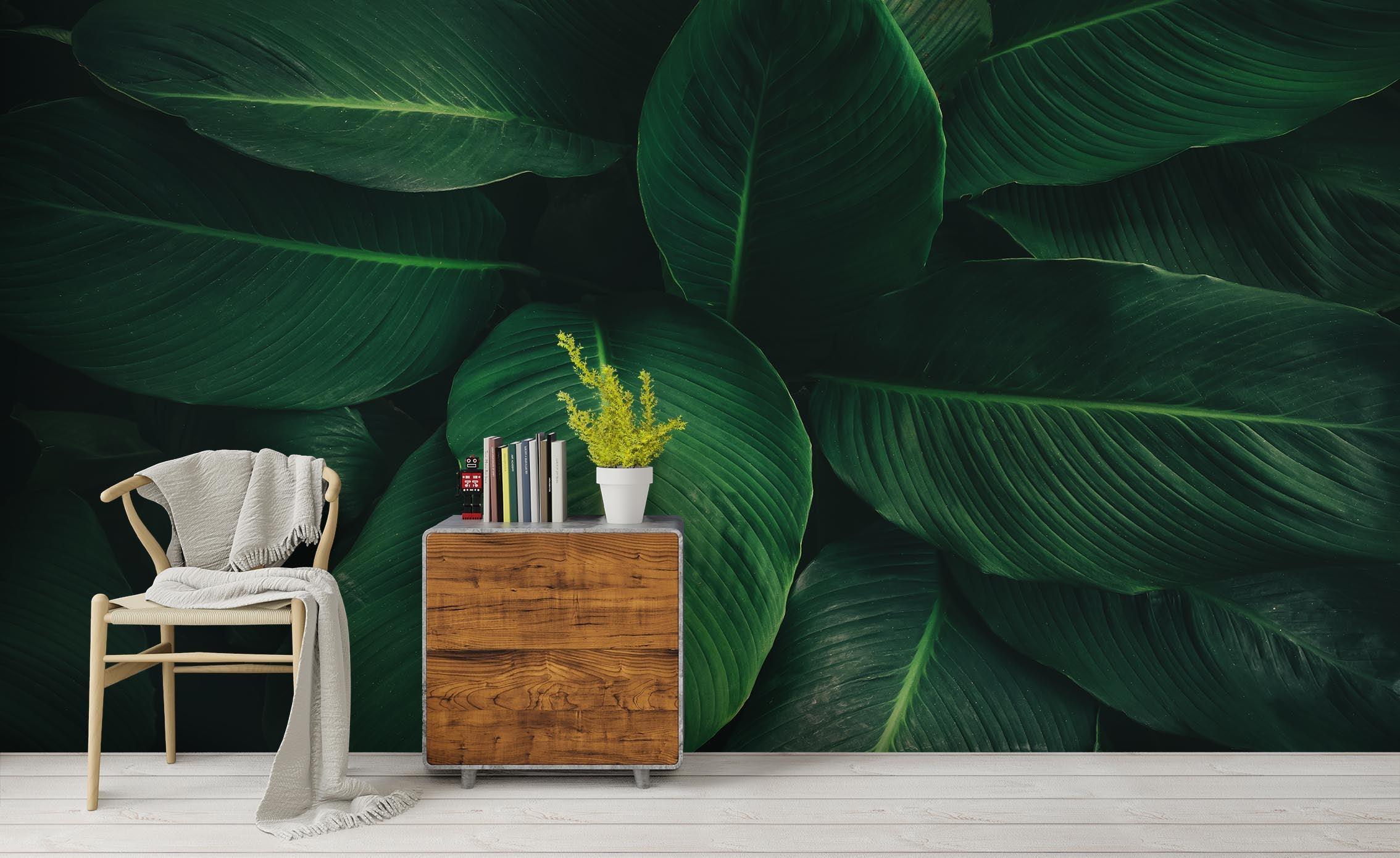 3D Hand Painted Green Leaves Wall Mural Wallpaper 60- Jess Art Decoration