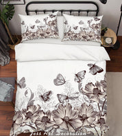 3D Floral Butterfly Quilt Cover Set Bedding Set Duvet Cover Pillowcases SF99- Jess Art Decoration