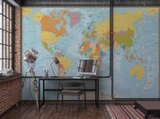 3D World Map Wall Mural Wallpaper sww 284- Jess Art Decoration