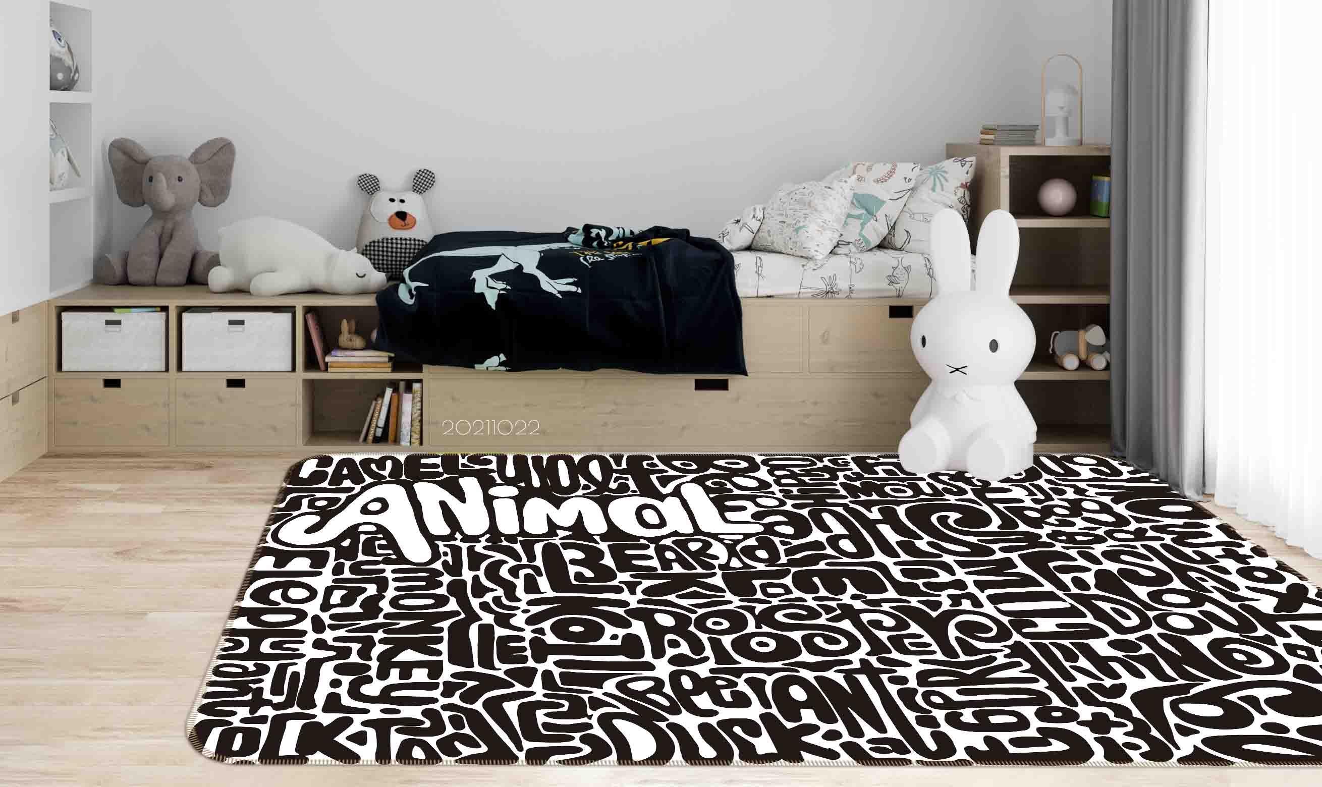 3D Abstract Alphabet Graffiti Non-Slip Rug Mat 33- Jess Art Decoration