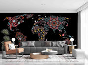 3D Abstract Art Map World Wall Mural Wallpaper SWW4481- Jess Art Decoration
