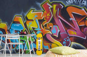 Abstract Graffiti Alphabet Wallpaper typography graffiti wall mural for teen room or studio