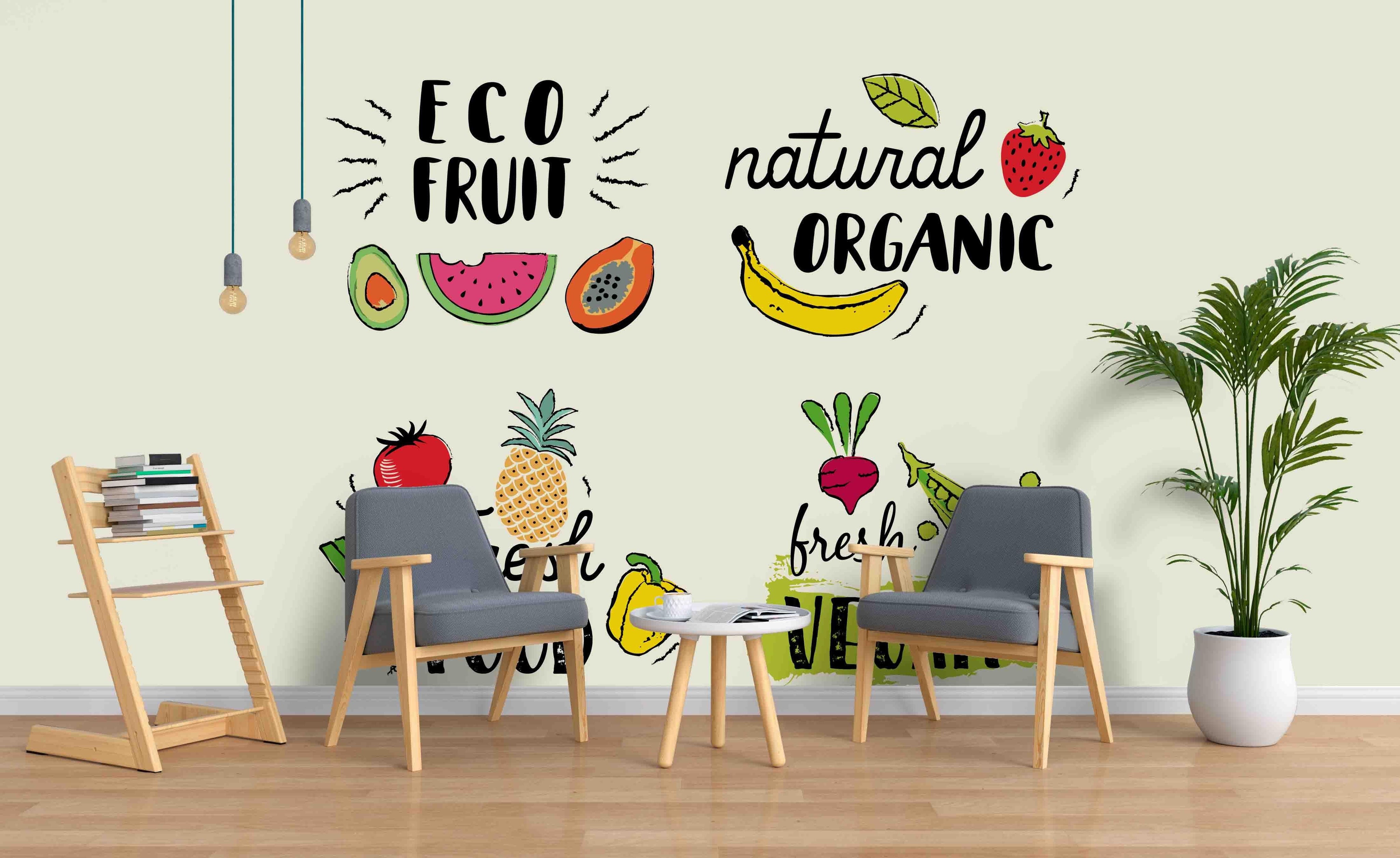 3D Fruit Pineapple Banana Wall Mural Wallpaper 05- Jess Art Decoration