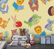 3D Cartoon Color Animal Wall Mural Wallpaper A190 LQH- Jess Art Decoration
