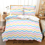 3D Geometric Color Zigzag Quilt Cover Set Bedding Set Duvet Cover Pillowcases 86- Jess Art Decoration