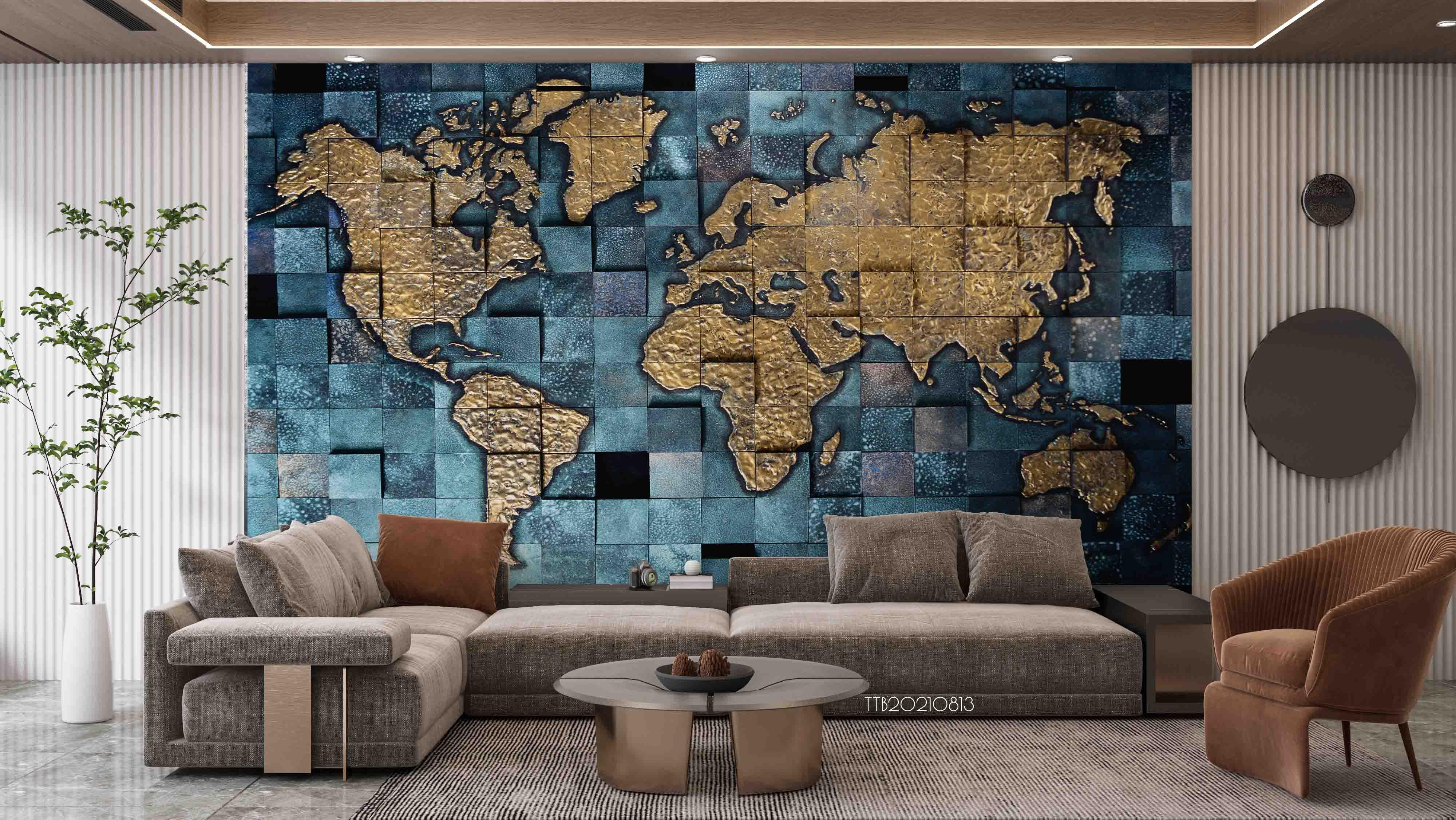 3D Mosaic Marble Abstract Map World Wall Mural Wallpaper 5101- Jess Art Decoration