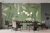 3D Watercolor Green Leaf Wall Mural Wallpaper LQH 77- Jess Art Decoration