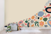 3D Floral Smiley Eye Pattern Wall Mural Wallpaper SF13- Jess Art Decoration
