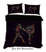 3D Black Boxing Quilt Cover Set Bedding Set Pillowcases 31- Jess Art Decoration