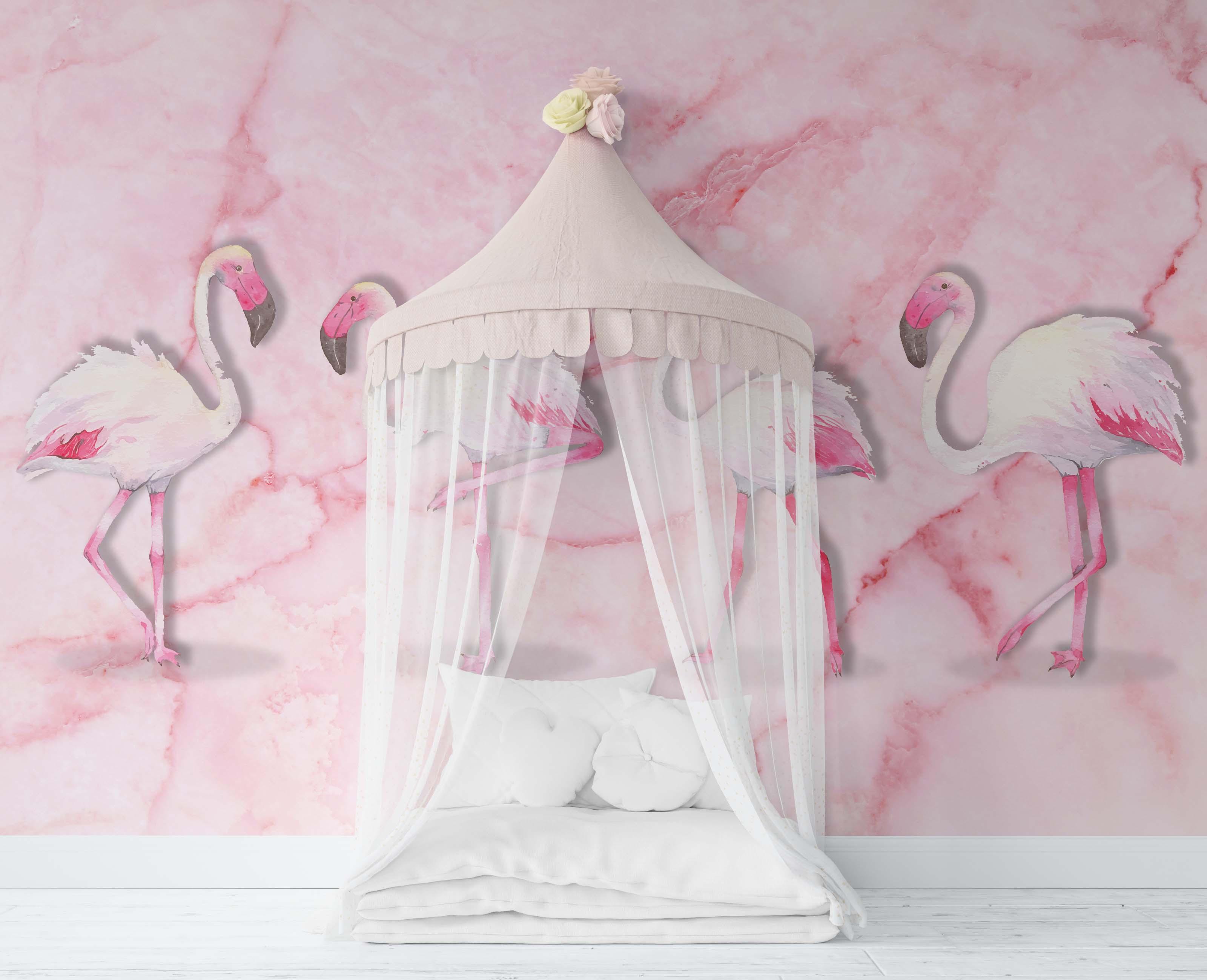 3D Pink Flamingo Wall Mural Wallpaper 46- Jess Art Decoration