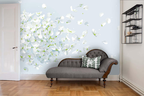 3D White Flower Background Wall Mural Wallpaper   34- Jess Art Decoration
