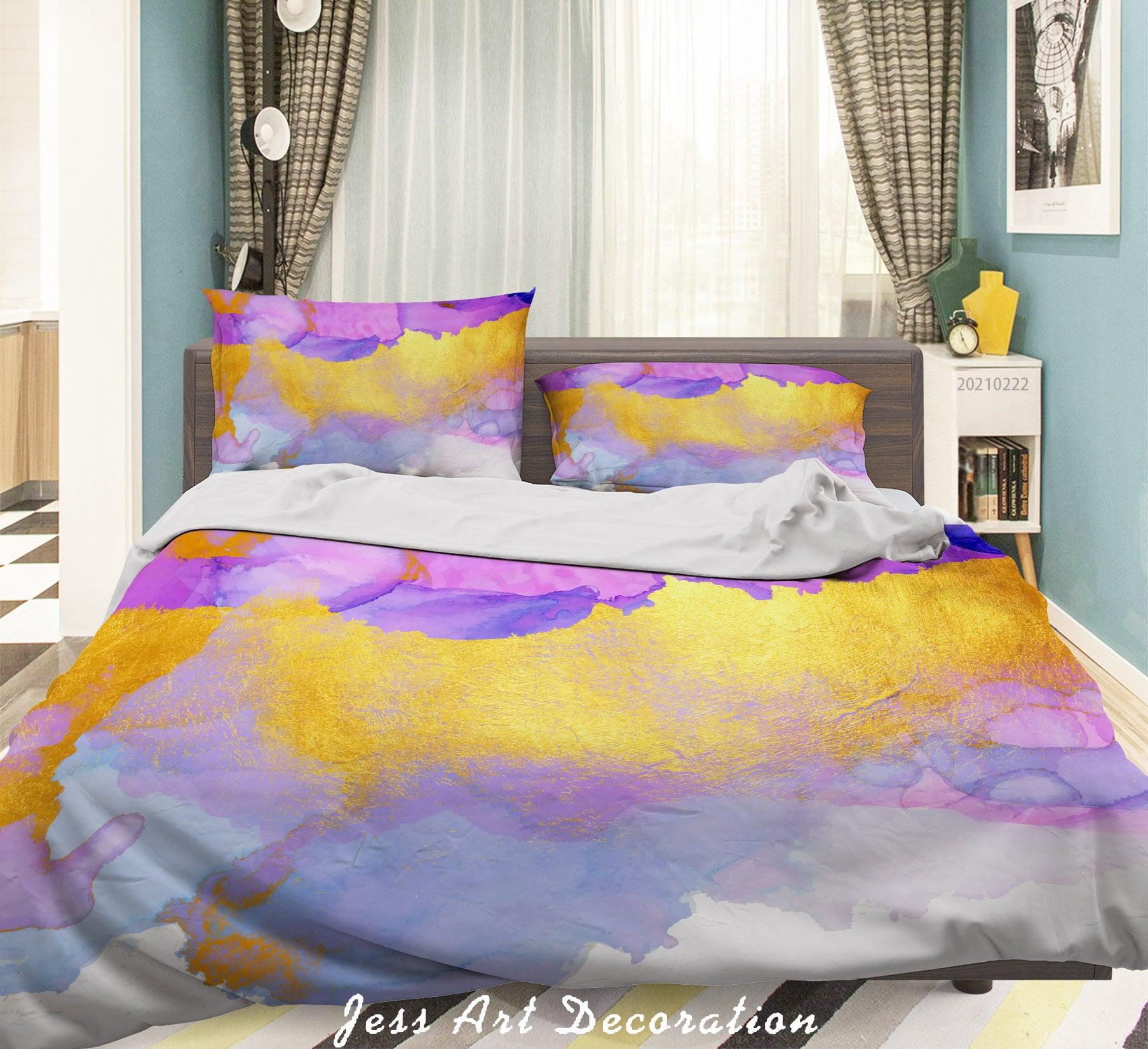 3D Watercolor Color Marble Quilt Cover Set Bedding Set Duvet Cover Pillowcases 152- Jess Art Decoration