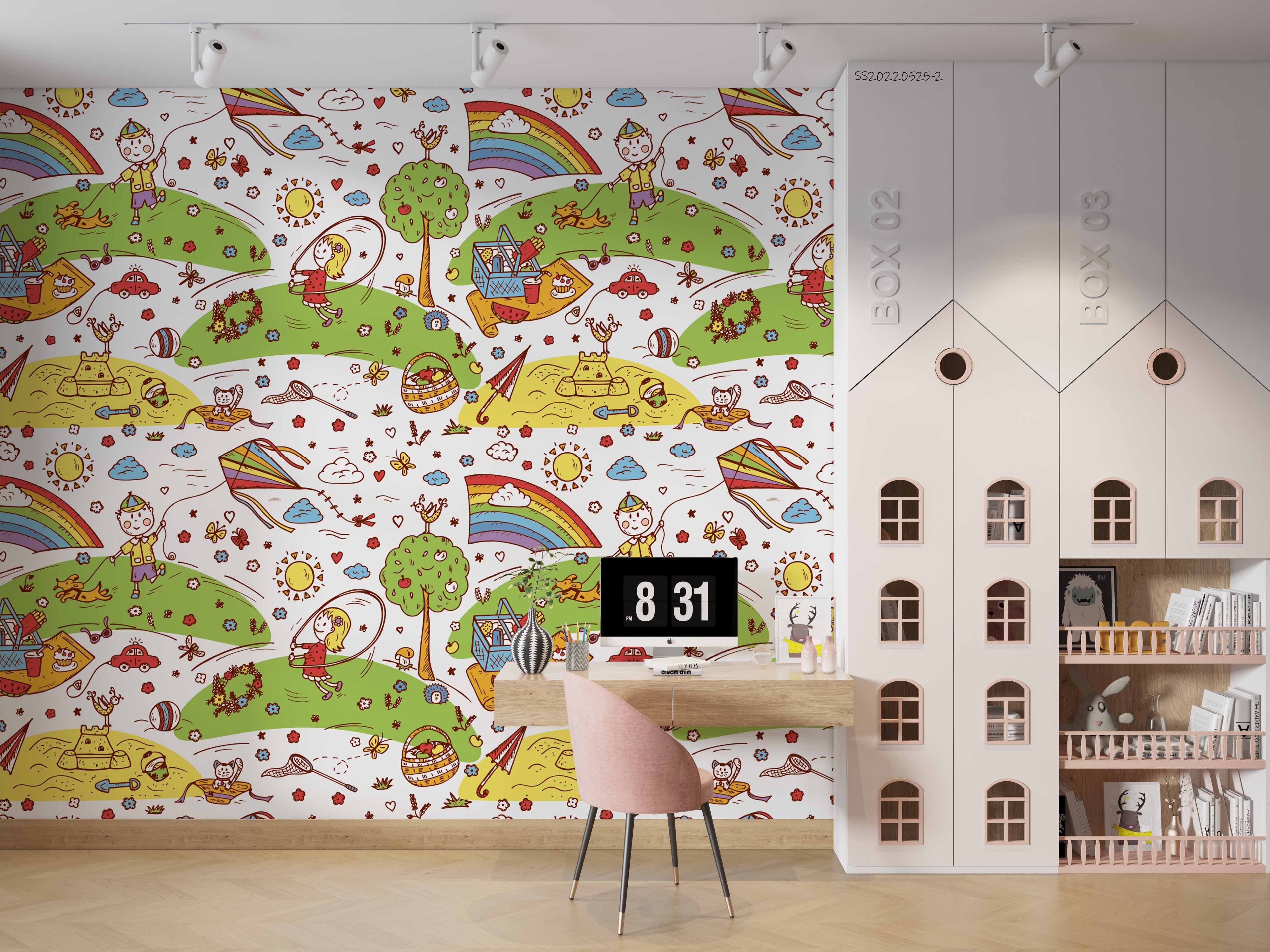3D Summer Park Kids Outdoor Activities Wall Mural Wallpaper GD 202- Jess Art Decoration