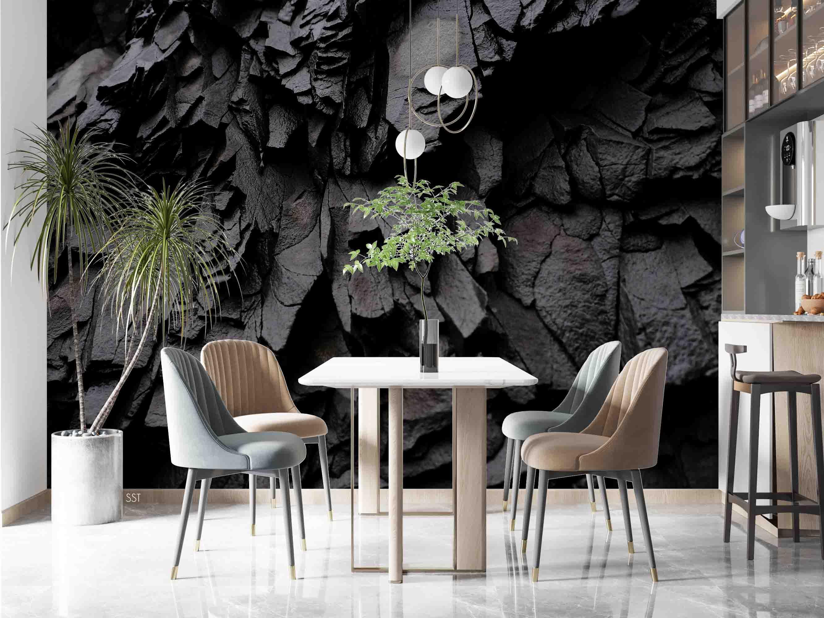 3D Black Rock Texture Wall Mural Wallpaper sww 72- Jess Art Decoration