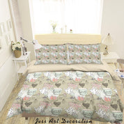 3D Abstract Hand Draw Cartoon Teapot Pattern Quilt Cover Set Bedding Set Duvet Cover Pillowcases WJ 3546- Jess Art Decoration