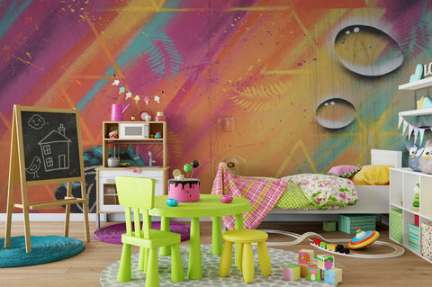 3D Multi-color Graffiti Wall Mural Wallpaper 111- Jess Art Decoration