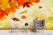 3D Embossed Autumn Maple Leaves Plant Background Wall Mural Wallpaper LXL- Jess Art Decoration