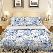 3D Watercolor Blue Floral Quilt Cover Set Bedding Set Duvet Cover Pillowcases 45- Jess Art Decoration