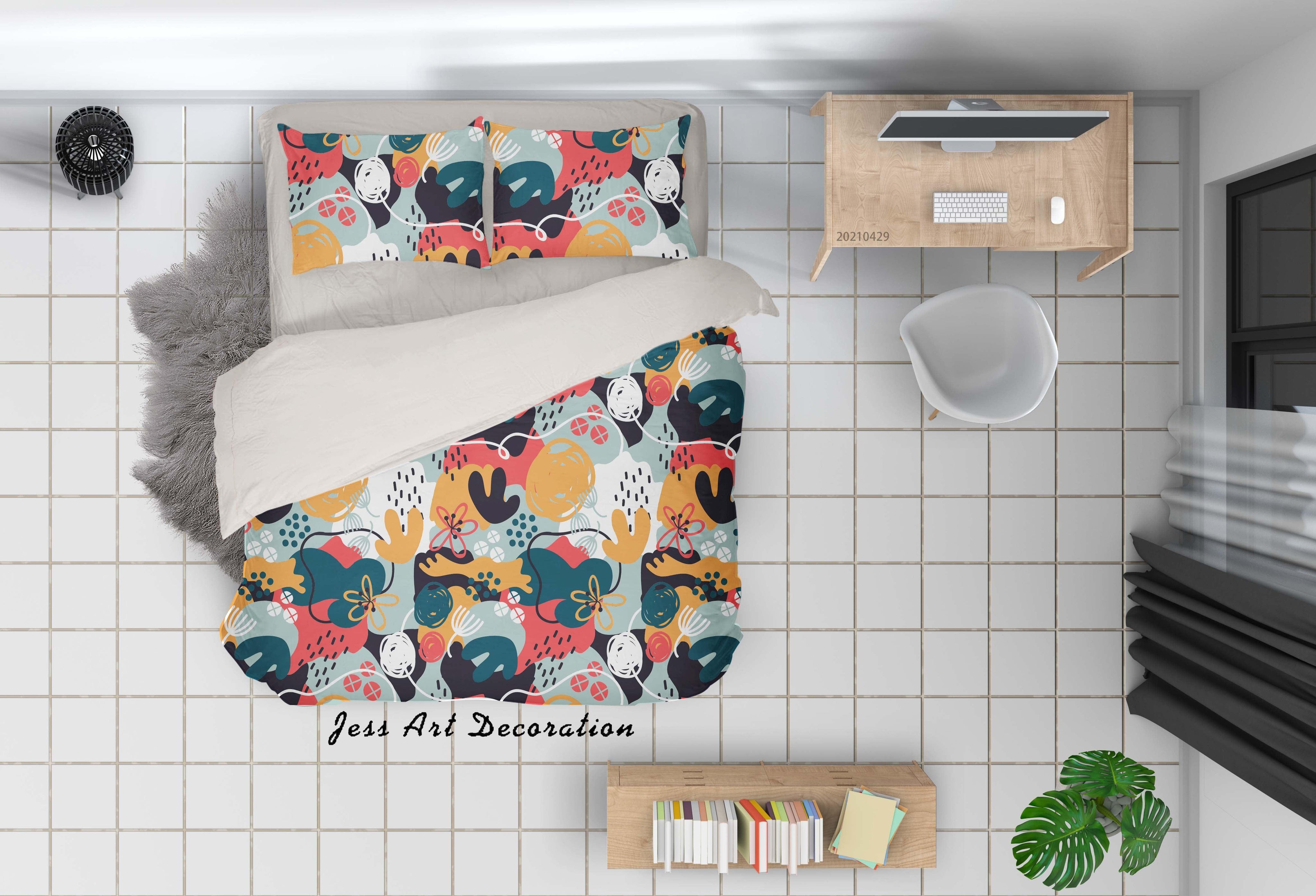 3D Abstract Color Pattern Quilt Cover Set Bedding Set Duvet Cover Pillowcases 23- Jess Art Decoration
