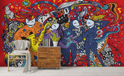 3D Play Music Graffiti Wall Mural Wallpaper SF- Jess Art Decoration