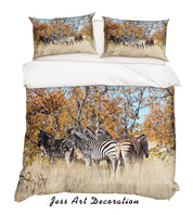 3D Zebra Forest Quilt Cover Set Bedding Set Pillowcases SF62- Jess Art Decoration