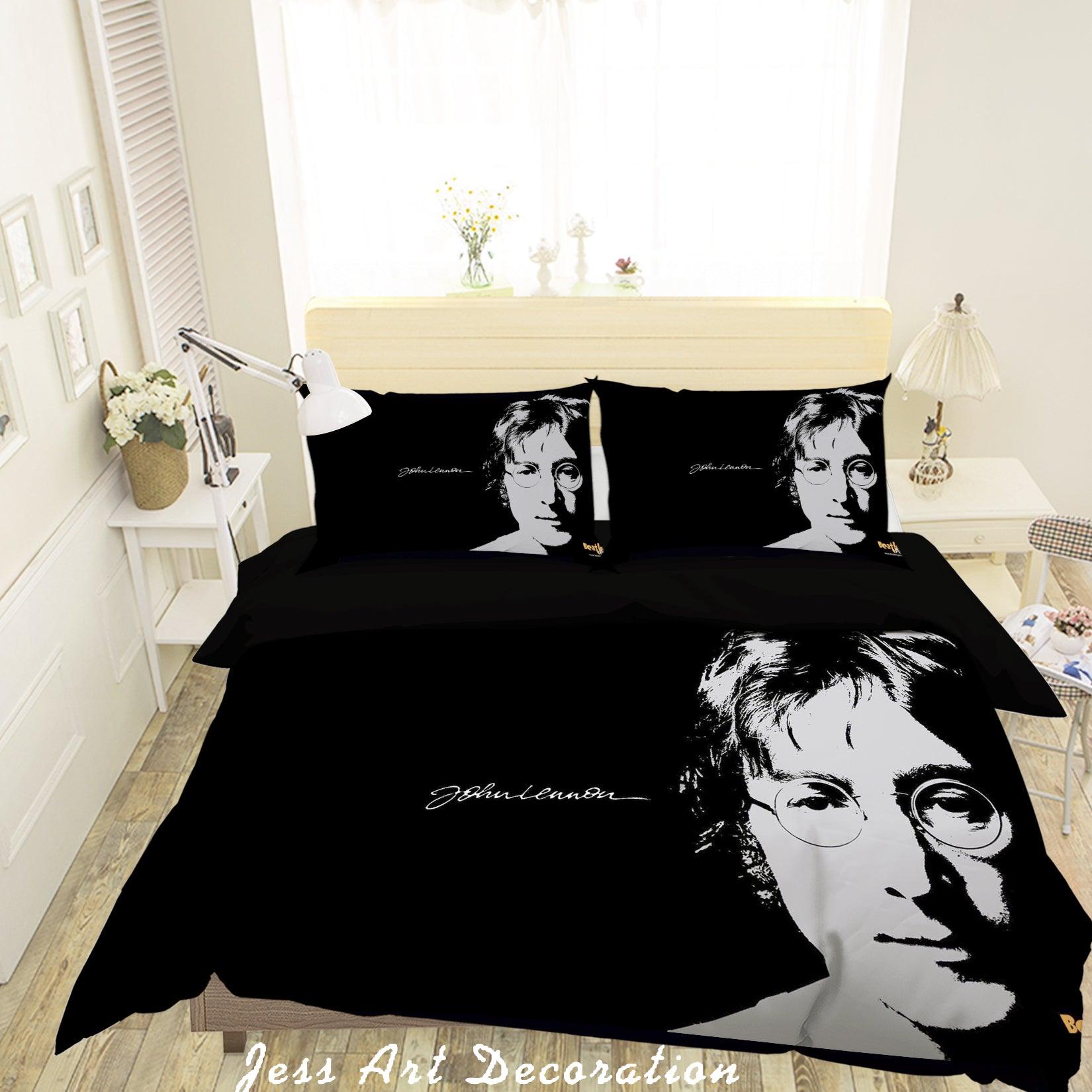 3D Star John Lennon Quilt Cover Set Bedding Set Pillowcases 67- Jess Art Decoration