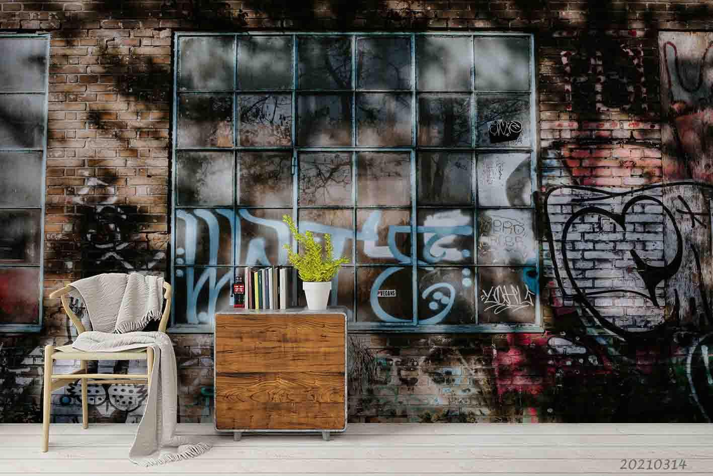 3D Artist Works Street Graffiti Wall Mural Wallpaper LQH 131- Jess Art Decoration