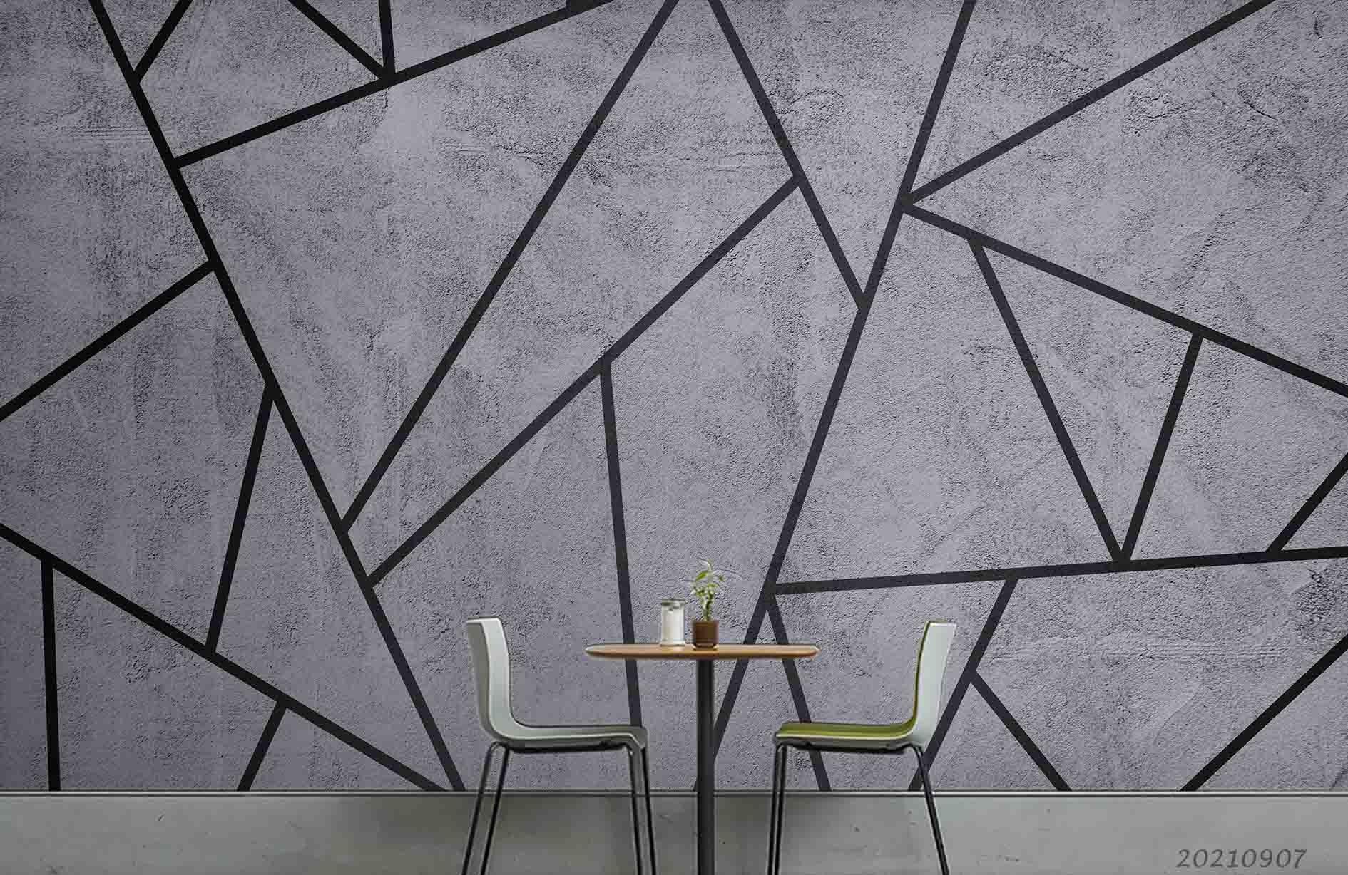 3D Abstract Grey Geometric Marble Wall Mural Wallpaper LQH 244- Jess Art Decoration