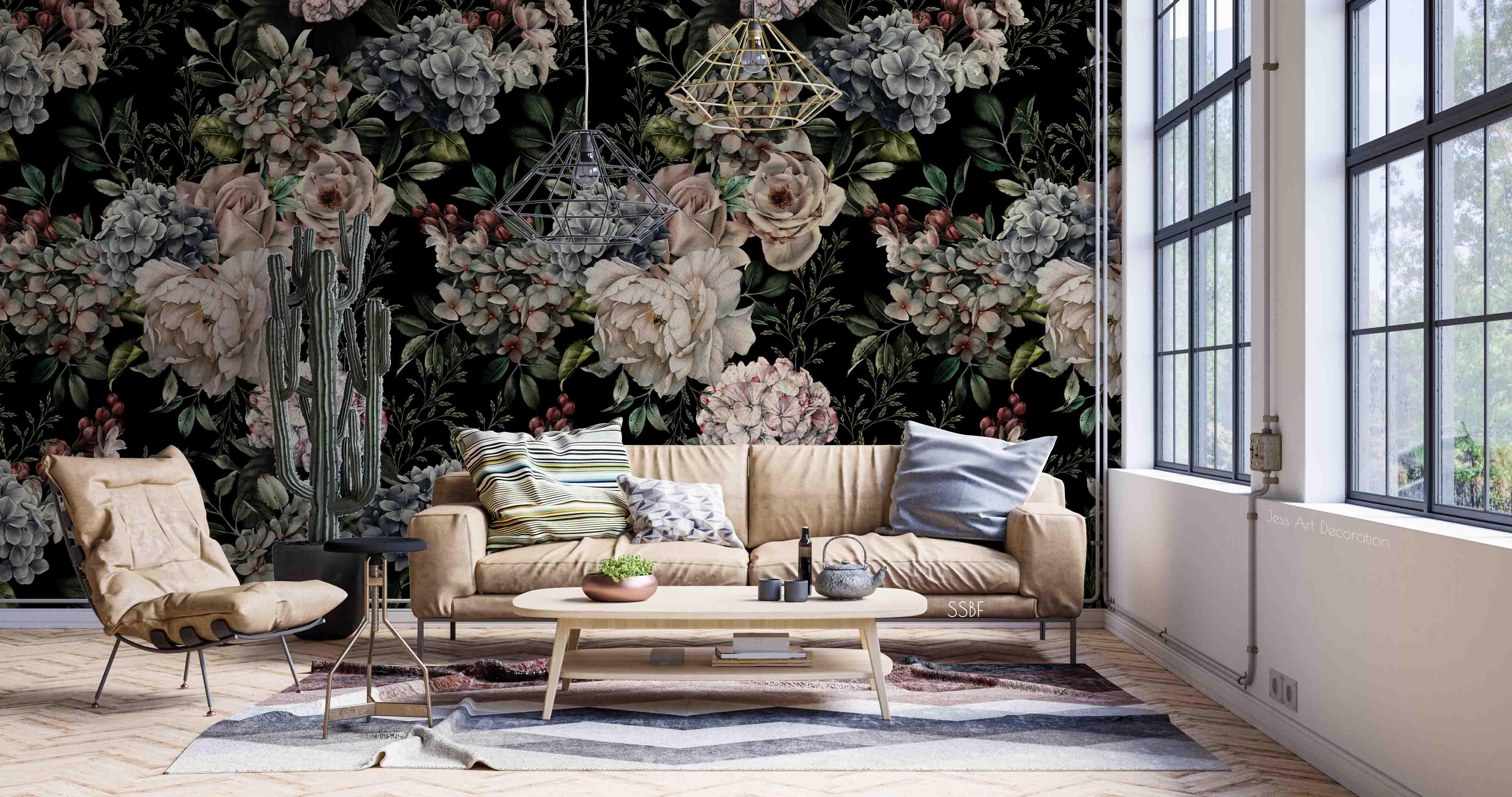 3D Vintage Blooming Flowers Pattern Wall Mural Wallpaper GD 3542- Jess Art Decoration