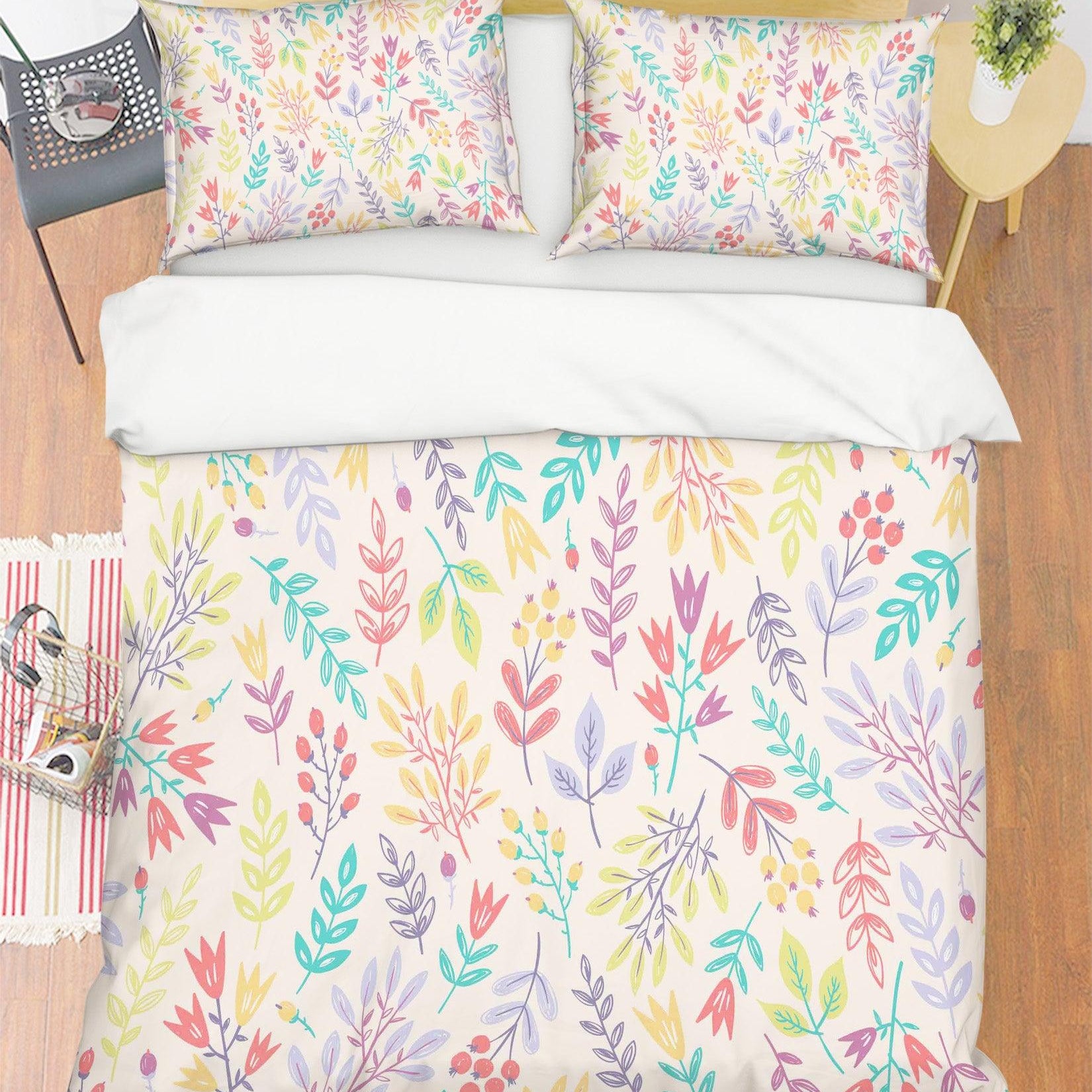 3D Colorful Branches Quilt Cover Set Bedding Set Pillowcases 39- Jess Art Decoration