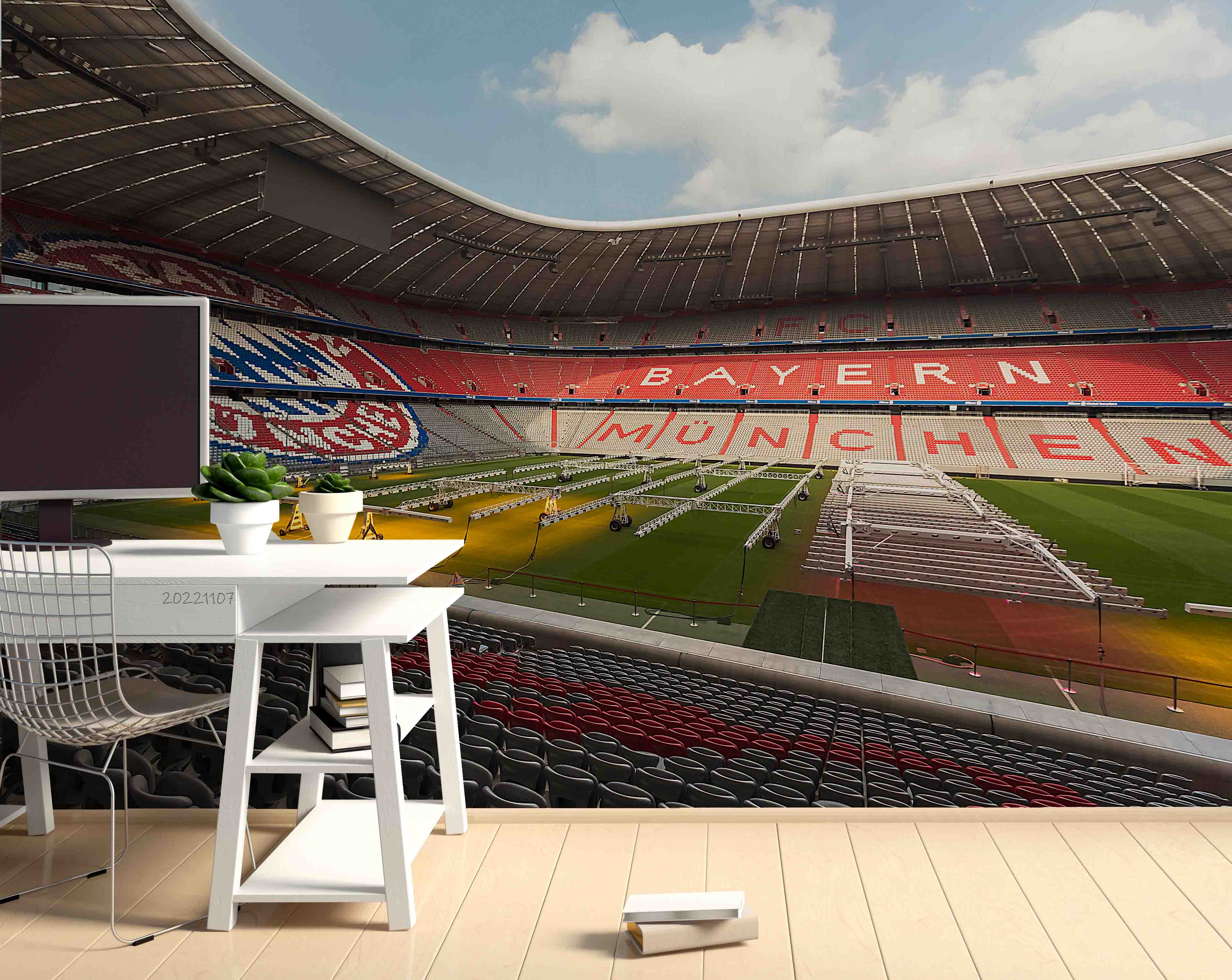 3D Germany Allianz Arena Stadium Wall Mural Wallpaper GD 46- Jess Art Decoration