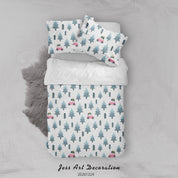 3D Cartoon Christmas Pine Tree Green Quilt Cover Set Bedding Set Duvet Cover Pillowcases 5 LQH- Jess Art Decoration
