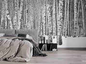 3D Hand Drawn Birch Forest Wall Mural Wallpaper LQH 18- Jess Art Decoration